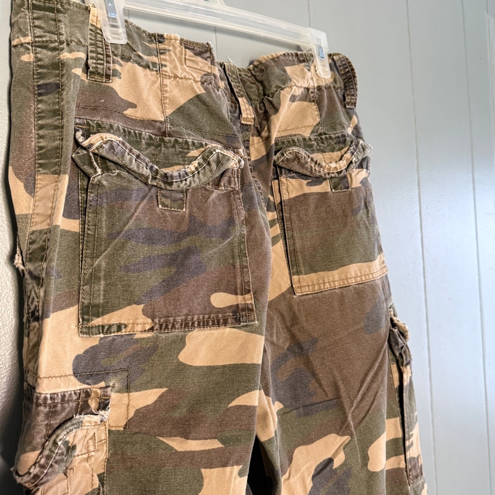 NoBo Woodland Camo Cargo Pants 34x34 Y2K Grunge Baggy Skater Vtg Camouflage - Picture 2 of 12
